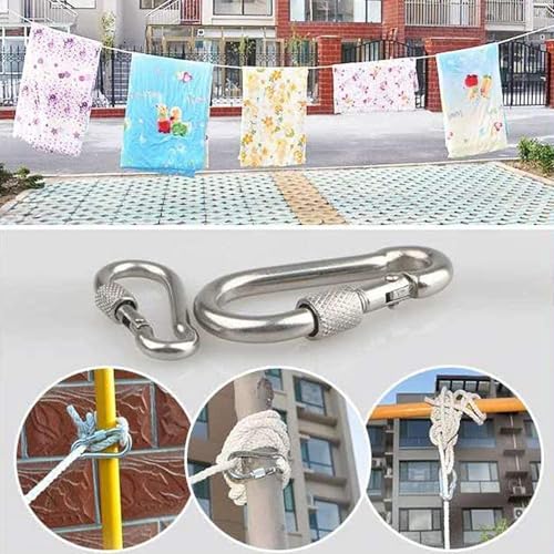 Khazna Clothesline, 15M Long Cotton Clothesline Rope Laundry Line Rope Craft Drying Rope Adjustable for Camping Travel & Home Use DIY Rope as Candle Replacement Wick Laundry Line Dryer Rope (White)