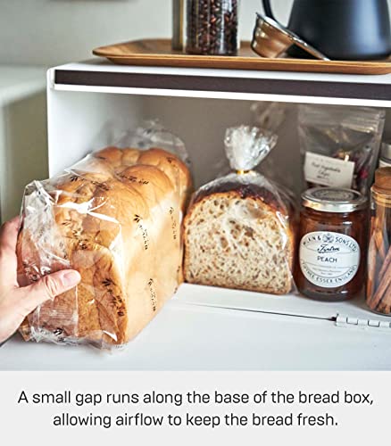 Yamazaki Home Bread Box - Steel Kitchen Counter Storage Food Container Holder, Steel, Handles, No Assembly Req.