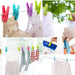 CHAYA 30Pcs Clothes Pegs with Plastic Basket, Multi-Purpose Resistant Laundry Clothes Pin Clips with Sturdy Springs for Outdoor Clothesline Food Bag(Random Color)