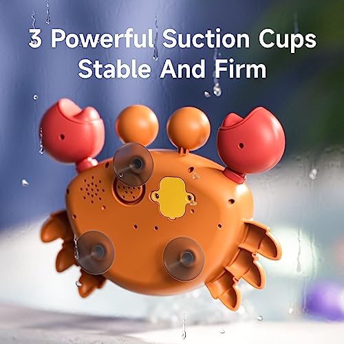 TUMAMA Baby Bath Toy,Musical Bath Bubble Maker Machine,3 Wind-Up Bathtub Toys,Crab Shower Water Toy for Toddlers Kids Boys Grils,4 Pieces