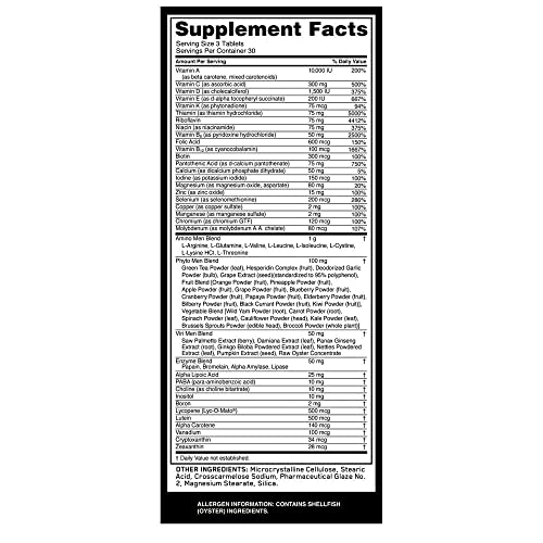 Optimum Nutrition (ON) Opti-Men, Vitamin C, Zinc and Vitamin D, E, B12 for Immune Support Mens Daily Multivitamin Supplement - 90 Count