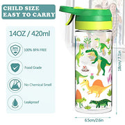SUPERFA Kids Water Bottles with Spray Mist, BPA Free Kids Drinking Bottles with Spray, 420ml Spray Water Bottle for Kids School and Cooling, Green