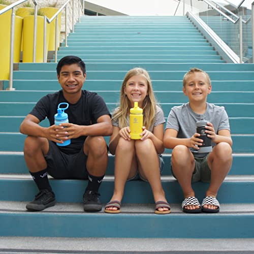 Takeya Actived Kids Insulated Stainless Steel Water Bottle with Straw Lid, 14 Ounce, Atlantic/Sail Blue
