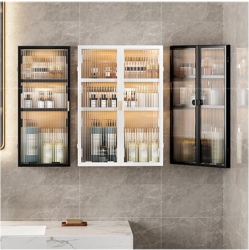 U-HOOME Wall Mounted Bathroom Storage Cabinet Shelf,Large Cosmetic Makeup Organizer Display,Toilet Shower Shampoo Kitchen Storage Organizer for Bedroom,Bathroom (3 Tier-40cm-white)