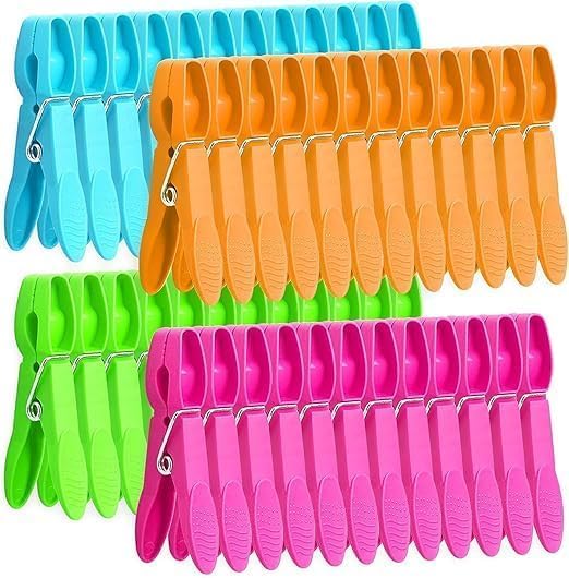 Pack of 48 Clothes Clips Plastic Peg, Colorful Heavy Duty Laundry Clips, Air Drying Clothesline Clips Clothes Pins, for Clothesline Hanging, Clothes, Laundry Kitchen and Outdoor, Clothes Windproof