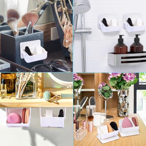 NimbusNote 2Pcs Makeup Sponge Holder, 360 Degree Rotating Beauty Blender Holder Case Organizer, Make Up Puff Sponge Drying Stand, Egg Powder Puff Protective Container Storage Box, for Vanity, Bathroom