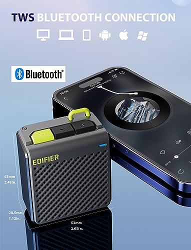 Edifier MP85 Mini Bluetooth Speaker, Portable Speakers with Bluetooth V5.3, 8-Hour Playtime, for Home, Travel, Outdoor - Grey