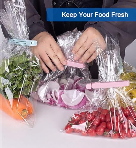 30 Pack Clips for Food Bags,Snack Bag Plastic Sealing Clip,Resealable & Washable Chip Clips(6.3 in,4.7 in)