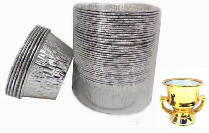 Bakhoor Burner Aluminium Cups 40 Pcs Set Cake Mold Madkhan Ash Mabkhara Oud Incense Burner Ash Removal Cups - Medium