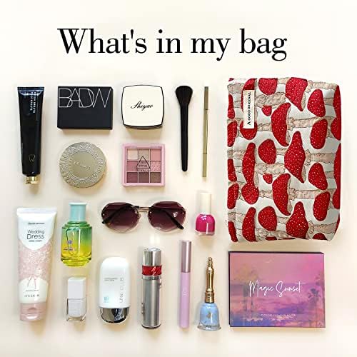 STARDW Flower Cosmetic Bags Makeup Bags for Women and Girls,Travel Makeup Bag Large Capacity Canvas Makeup Bag,Makeup Organizer Bag Zipper Pouch, Embossed pink, Large Capacity Aesthetic Makeup Bags