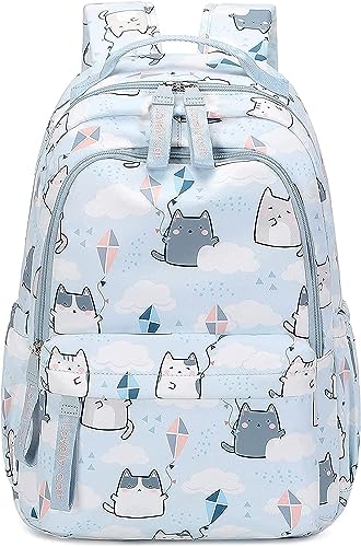 Cute Cat School Backpack, Teens Elementary School Bookbags, Laptop Bag Casual Travel Daypack