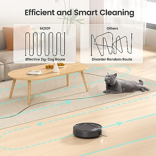 Lefant Robot Vacuum Cleaner, 2200Pa Strong Suction 120 Min Runtime, Obstacle Avoidance，Self-Charge Robotic Vacuums Floor Robot, App/Alexa/Google Home Control, Ideal for Pet Hair Hard Floor (M210 Pro)