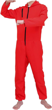 Money Heist Costume Red Jumpsuit with Salvador Dali Mask and Gloves Unisex Halloween Cosplay Outfit for Men Women Carnival Book Day Fancy Dress Full Set TV Show