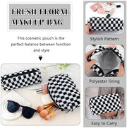 ZLFSRQ 3Pcs Checkered Makeup Bag for Women Large Cosmetic Bag Set Travel Toiletry Bag Makeup Pouch Bag for Purse Pink Zipper Storage Bag Organizer Cute Small Aesthetic Girls Car Essentials Bag