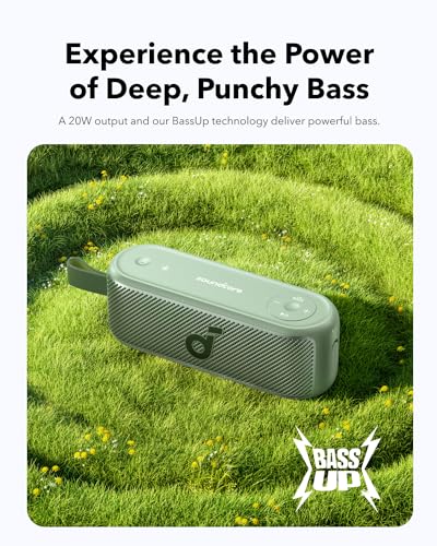 soundcore Motion 100 Bluetooth Speaker, Portable Speaker with Wireless Hi-Res, 2 Full Range Drivers for Stereo Sound, Customizable EQ, Punchy Bass, IPX7, Ultra-Portable Design for Outdoor Use