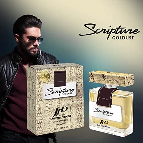 Jean Paul Dupont (JPD) Scripture Goldust - 2 Pieces Promo Pack for Men - Eau de Toilette 100ml + Body Spray 200ml - Gift for Him - Perfume Gift Set - Oriental, Floral and Woody notes