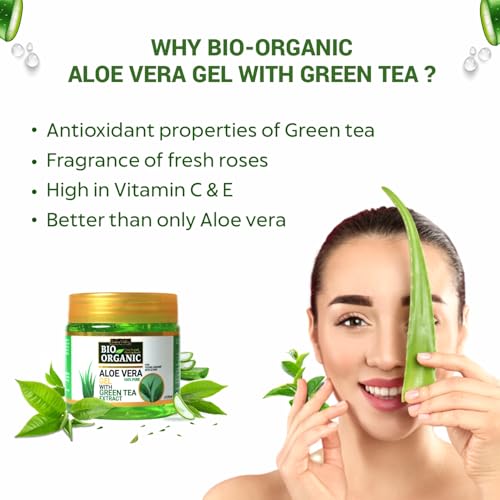 Indus Valley Bio Organic 100% Pure Aloe Vera Gel with Vitamin C & E for Skin & Hair | Non-Sticky Natural Aloe vera Gel - Soothes & Face Moisturizes, Irritated Skin Caused by Sunburn, Rashes(175Ml)