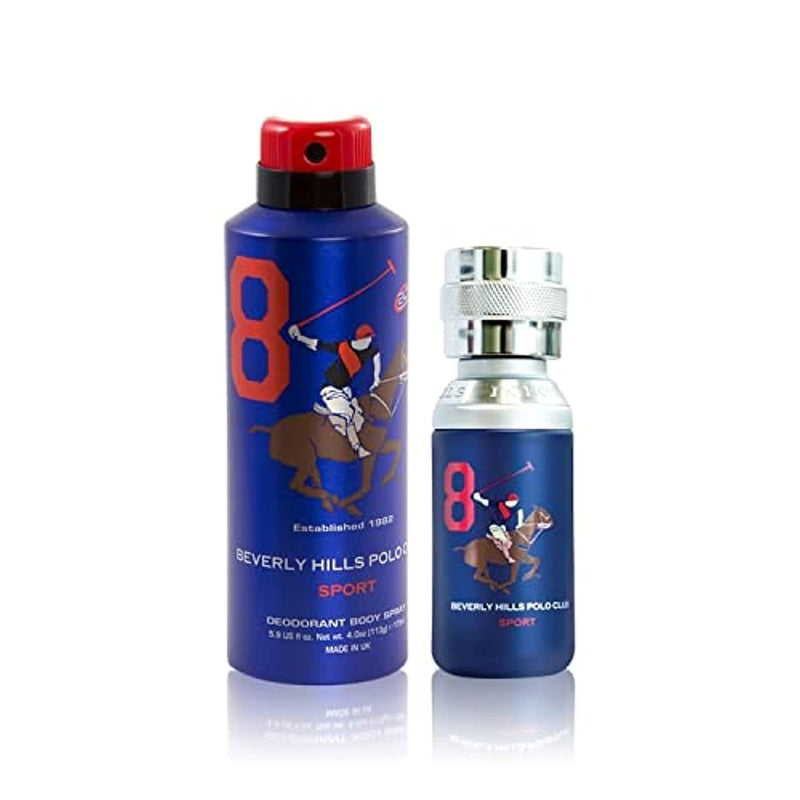 Beverly Hills Polo Club Sport No.8, Gift Set for Men EAU DE TOILETTE 100ml + Sport Deodorant 175ml