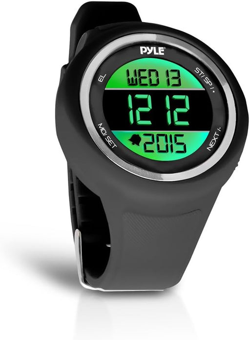 Multifunction Sports Training Wrist Watch - Smart Classic Sport Running Digital Fitness Gear Tracker w/ 3D Sensor Pedometer, Timer, Alarm, Removable Strap, For Men and Women - Pyle PATW19BK (Black) - Black