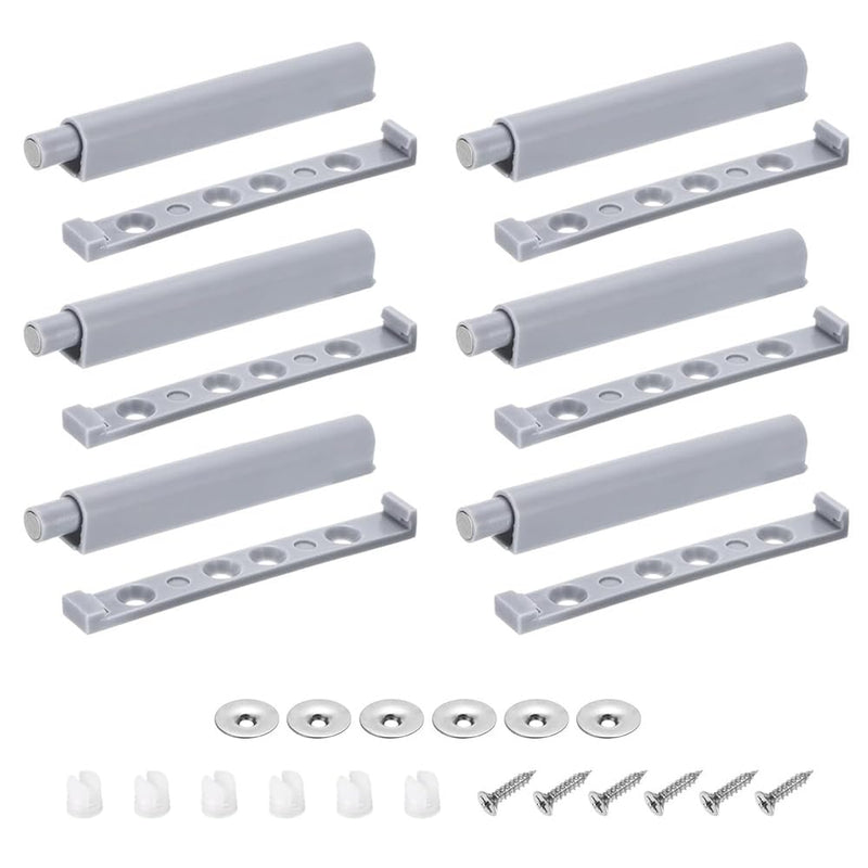 Goodern Push to Open Door Latches,6PCS Push Open Cabinet Hardware Heavy Duty Magnetic Push Latch for Hidden Door Closure Drawer Plastic Damper Buffer Push for Kitchen Hardware Push Release Latch