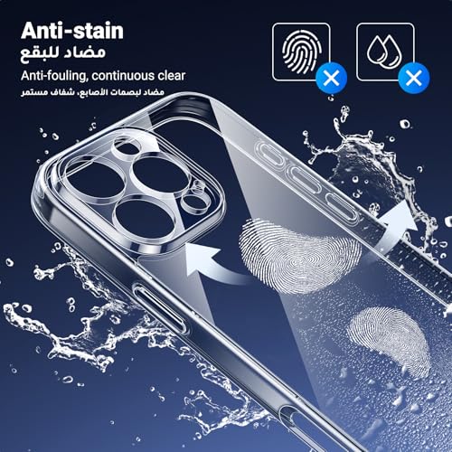 UGREEN iPhone 16 Pro Case Clear Cover, [MIL-Grade Protection], [Revolutionary iCrystal Tech], Anti-Scratch, Air-Guard Corners, Ultra Slim Transparent for iPhone 16 Pro 6.3 inch Women Men