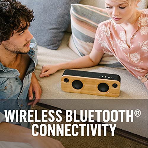 MARLEY House of Get Together Mini: Portable Speaker with Wireless Bluetooth Connectivity, 10 Hours of Indoor/Outdoor Playtime, and Sustainable Materials, Signature Black
