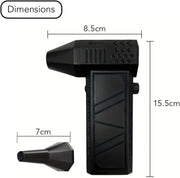 HEXAR Portable Turbo Fan with Vacuum Kit, 140000 Rpm Blower Fan, 6000mAh Battery Mini Wind Blower BBQ Fan, Efficient Vacuum Cleaning for Cars Computers Sofas, Type C Fast Charging (Vacuum Kit)