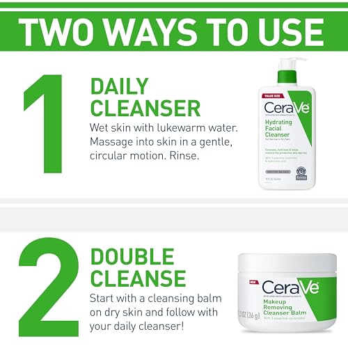 CeraVe Hydrating Facial Cleanser | Moisturizing Non-Foaming Face Wash with Hyaluronic Acid, Ceramides and Glycerin | Fragrance Free Paraben Free | 16 Fluid Ounce