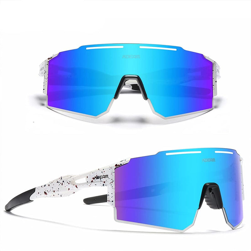 RINKUOLYO Sports Polarized Sunglasses for Men and Women Viper Sunglasses for Cycling Running Driving, M