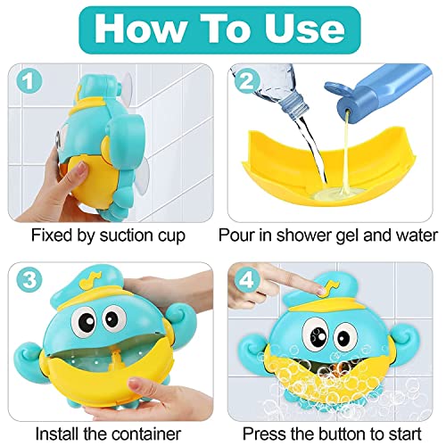 X spring Octopus Bubble Bath Maker, Octopus Bath Toy for Bubble Bath for the Bathtub, Automatic Bubble Maker Bath Toys with 12 Pieces of Pure Music, Toddler Bath Toys for Toddlers Ages 1 to 3 Years