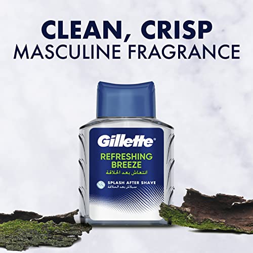 Gillette Refreshing Breeze, Splash After Shave, 100ml, Multicolor