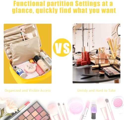 Queboom Travel Makeup Bag Cosmetic Bag Makeup Bag Toiletry bag for women and girls