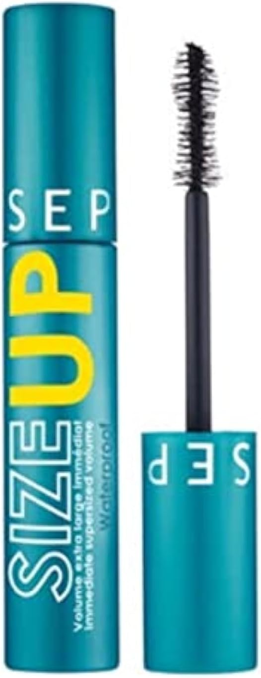 Size Up Waterproof Volume Extra Long Mascara -Ultra Black -14ml - Black/White 0.47 Fl Oz (Pack of 1)