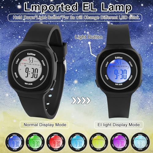 Azonee Kids Watches Digital for Girls Boys, Light Wristwatch for Child Waterproof Sport Outdoor Multifunctional Wrist Watches with Stopwatch Alarm for Ages 4-15