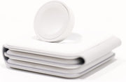 Foldable Wireless Charger Premium Charging Station Compact and Lightweight 3 In 1 Charging Station for Smartwatch, Smartphone, Earbuds QI-Enabled Travel Charging Pad Silicone Cover (White)