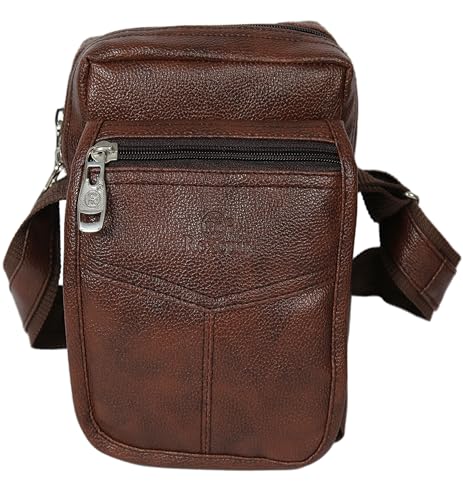 RC Rexcuir Mens Sling Bag,Shoulder Bag,Crossbody,Chest Bag, Compartment for iPad,Suitable for College,Outdoor Travels and Business Daily Use(Brown)