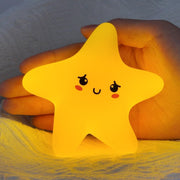 Cute Star Night Light for Kids Bedroom, SYOSI USB Rechargeable Dimmable Stars Lamp, Cute Silicone Toddler Nightlight, Magnetic Nursery Decor, Sleep Light for Children Women Teen Girls Gift