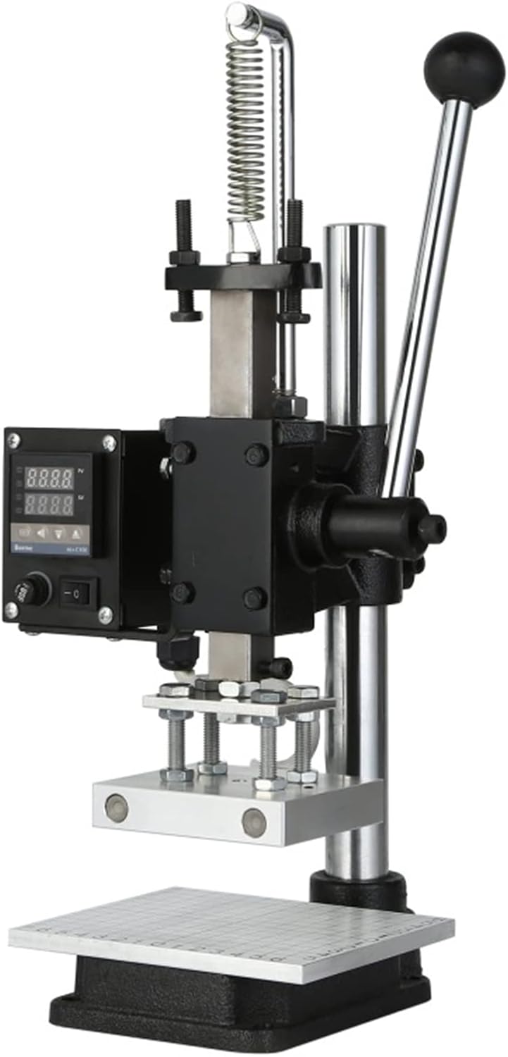 Hot Foil Stamping Machine, 10x13cm Digital Embossing Machine, Manual Tipper Stamper, with Full Scale & Positioning Slider for PVC Leather Paper Embossing
