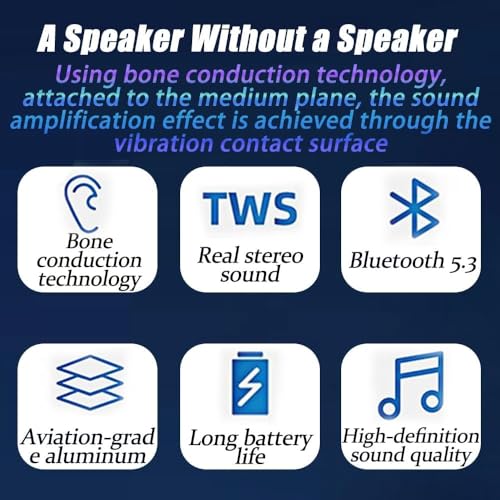 Buzzgo Speaker, Buzzgo Echo Speaker, Black Technology Bone Conduction Bluetooth Resonance Subwoofer,Small and exquisite,Suitable for home office gifts (Black,1pcs)