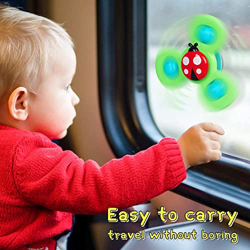 AWH LULULIA Toys for 1 2 3 Year Old Girls Gifts,Suction Cup Fidget Spinner Toys for 1-3 Year Olds Boys Baby Sensory Toys for 0-6-12 Months Plus,Bath Toys for 1 2 Year Olds for Toddler 1…