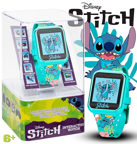 Disney Stitch Kids Smart Watch with 10 Customizable Faces
