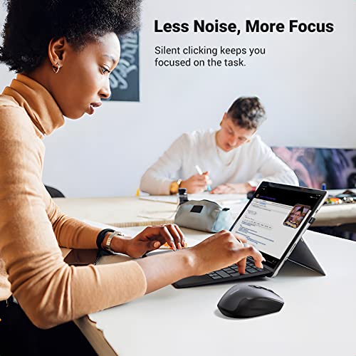 UGREEN Wireless Mouse, 2.4G Ergonomic Optical Mouse, 4000 DPI, 5 DPI Adjustable, 5 Buttons, Silent Click USB Computer Mice for Laptop, PC, Chromebook, Notebook, 15M Wireless Connection Mice Black