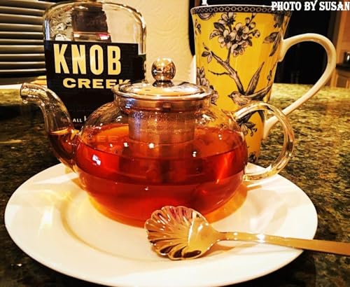 Hiware Glass Teapot with Removable Stainless Steel Lid & Infuser, 33 Ounce Teapot Stove Top Safe for Blooming & Loose Leaf