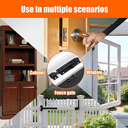 OPULENO Door Sliding Bolt Latch, 3inch Sliding Bolt Latches, 2 Packs Stainless Steel Bolt Locks Hardware with Screw for Window Door Furniture Bedroom Hotel Toilet Bathroom