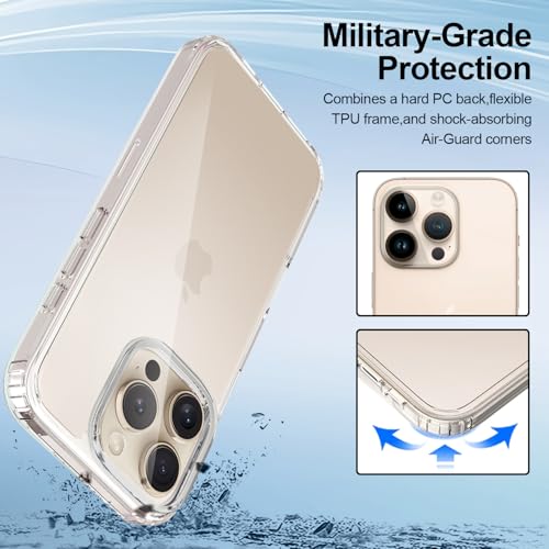 T Tersely Crystal Clear Case for iPhone 16 Pro Max(6.9-Inch), [Anti-Yellowing] Hard Back Slim Shockproof Bumper Anti-Scratch, Suitable for Wireless Charging
