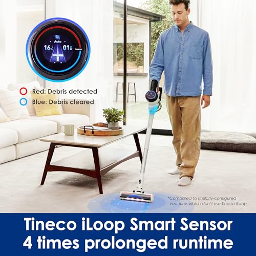 Tineco Pure One S15 Pro Cordless Stick Vacuum Cleaner with Multiple Attachments and 500w Powerful suction, iLoop Sensor technology with iLoop screen, Ultra-Quiet and Self-Cleaning Technology