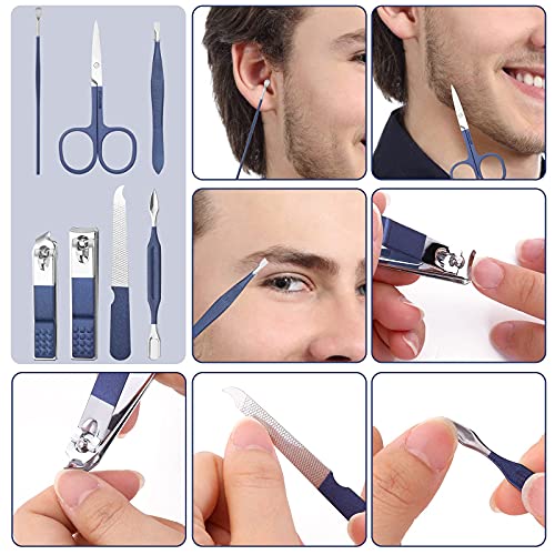 Aceoce Travel Manicure Set, Mens Grooming kit Women Nail Manicure Kit 8 in 1, Manicure Pedicure Kit Manicure Set Professional Gift for Family Friends Elder Patient Nail Care
