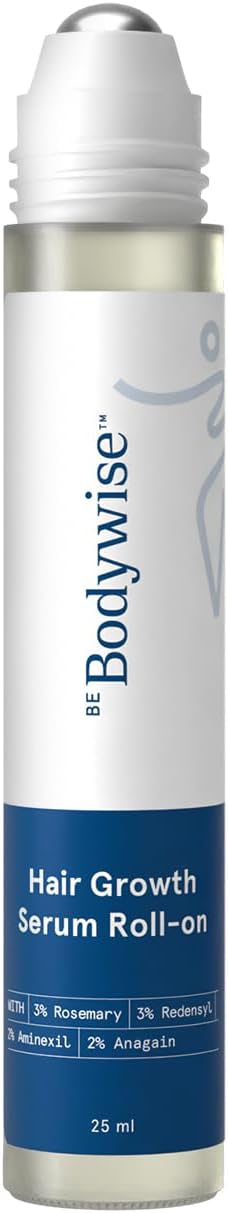 Be Bodywise Rosemary Hair Growth Serum (Roll On) Promotes Hair Growth, Stimulates Hair Follicles 3% Rosemary, 3% Redensyl & 2% Anagain Hair Fall Control SerumI Women & Men All Hair Types 25 ml – image 1