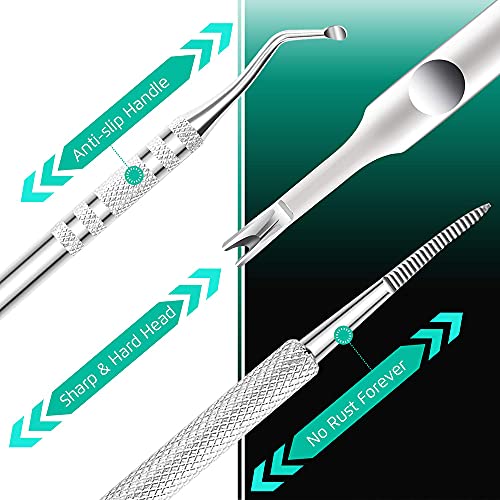 DELFINO Upgraded Ingrown Toenail Tool Ingrown Toenail File & Lifter, Podiatrist Nail Treatment Tools, Stainless Steel Surgery Grade, Manicure Pedicure Set, Thick Nail Clean, Pain Relief Kits