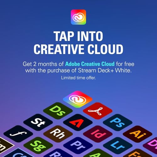 Elgato Stream Deck + White, Audio Mixer, Production Console and Studio Controller for Content Creators, Streaming, Gaming, with customizable touch strip dials and LCD keys, works with Mac and PC
